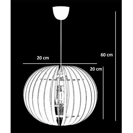 Pakabinamas sietynas 1xE27/60W/230V balta diametras 20 cm