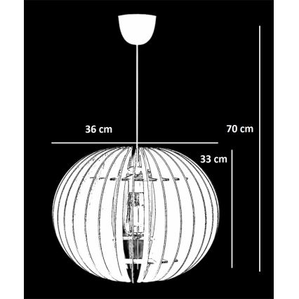 Pakabinamas sietynas 1xE27/60W/230V balta diametras 36 cm