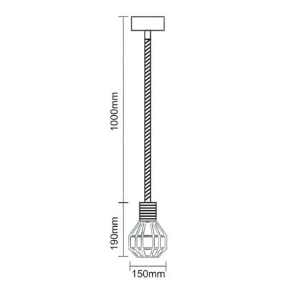Pakabinamas sietynas 1xE27/60W/230V diametras 15 cm
