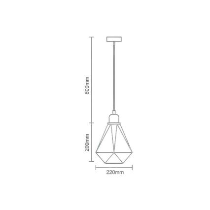 Pakabinamas sietynas 1xE27/60W/230V diametras 22 cm blizgus chromas