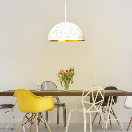 Pakabinamas sietynas 1xE27/60W/230V diametras 30 cm balta