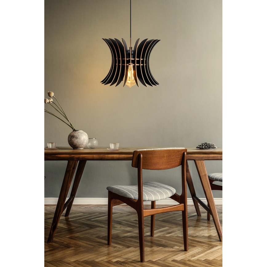 Pakabinamas sietynas 1xE27/60W/230V juodas diametras 20 cm