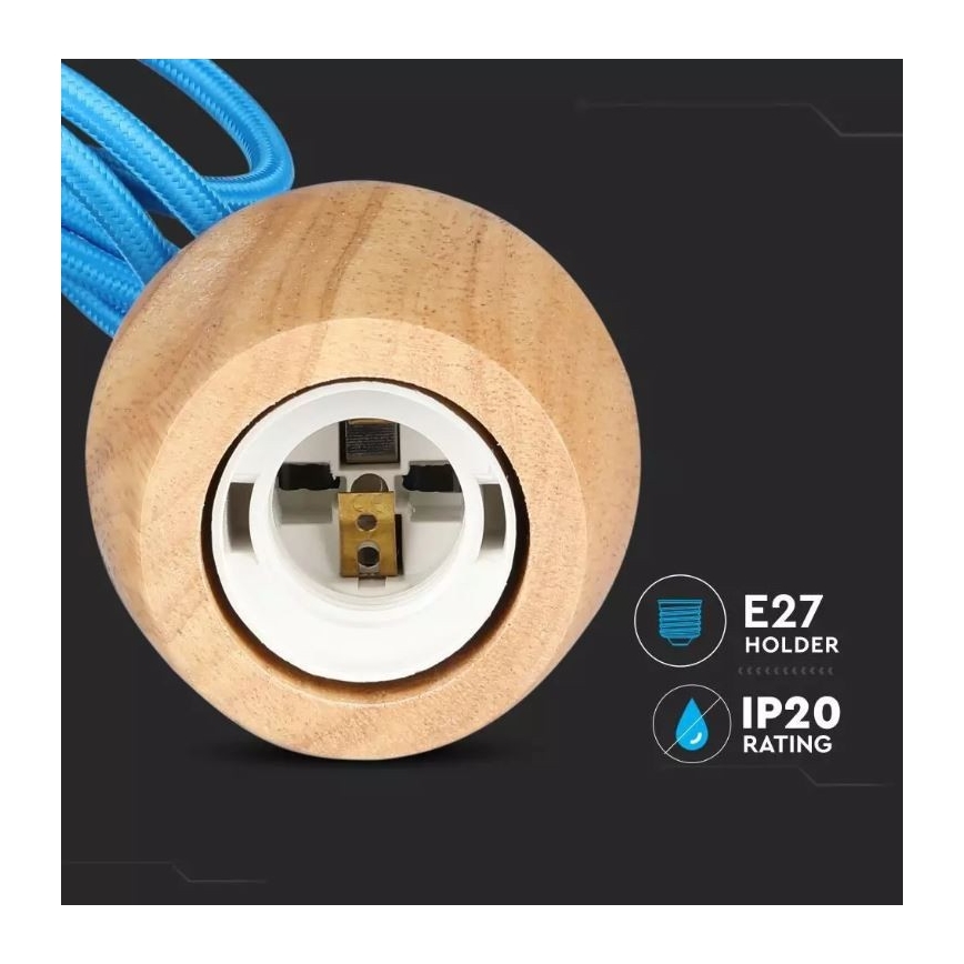 Pakabinamas sietynas 1xE27/60W/230V mėlynas