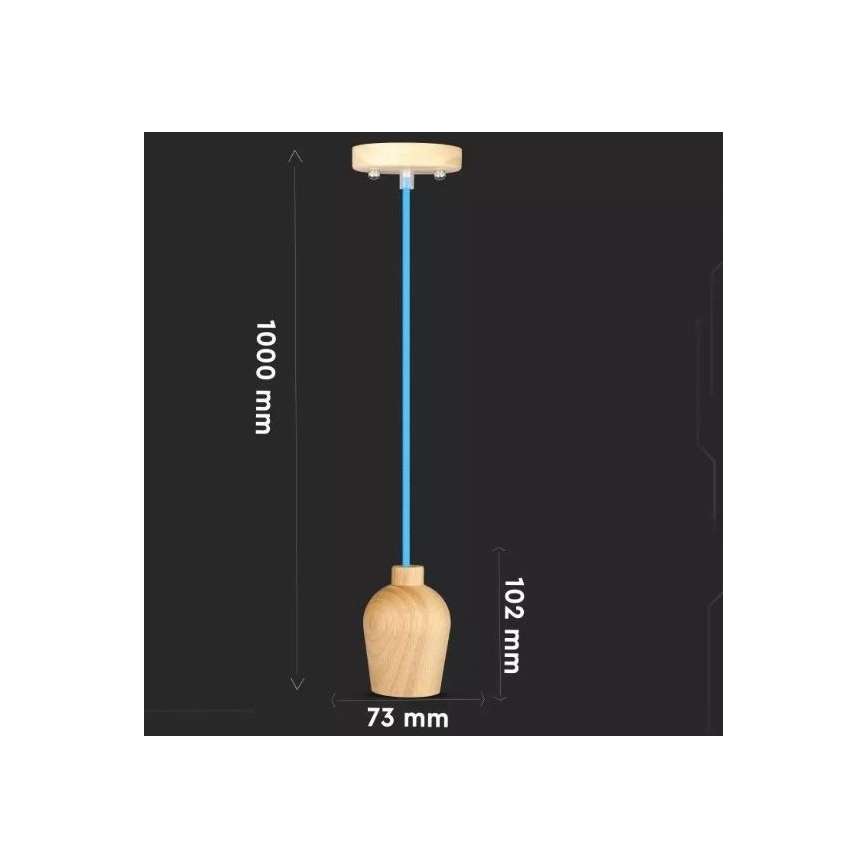Pakabinamas sietynas 1xE27/60W/230V mėlynas