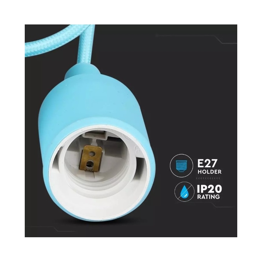 Pakabinamas sietynas 1xE27/60W/230V mėlynas