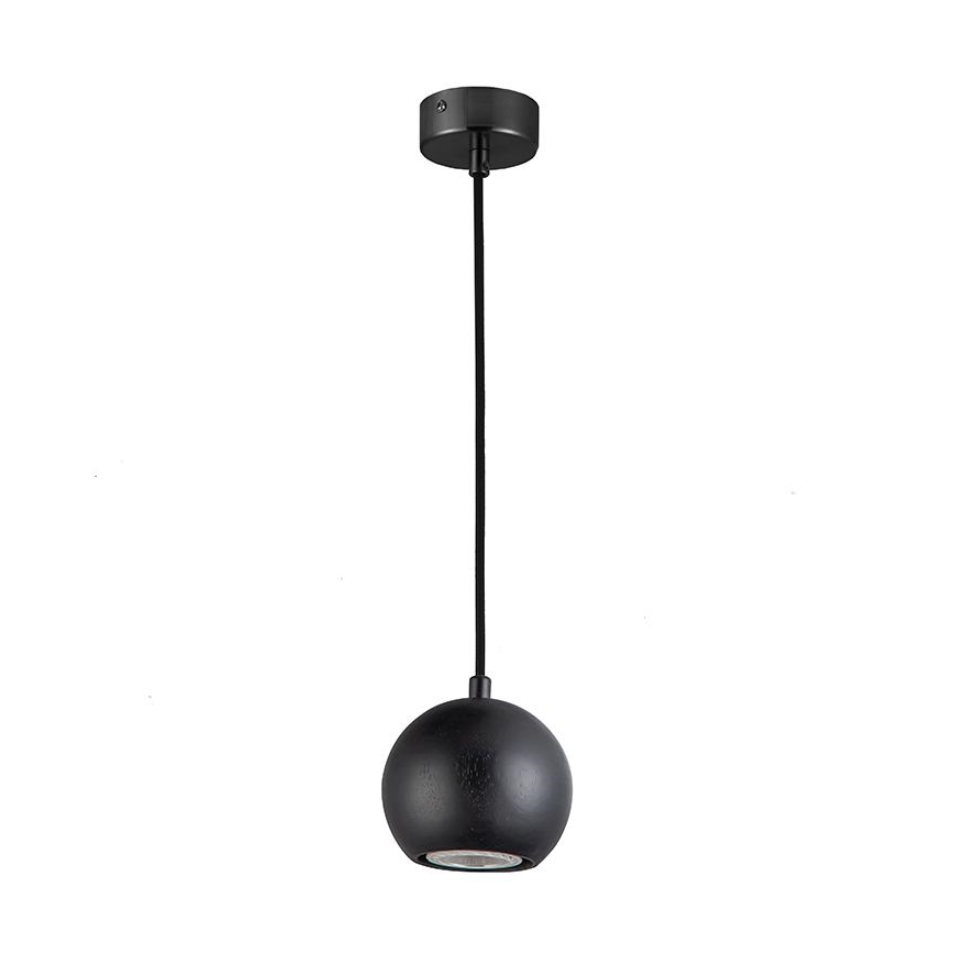 Pakabinamas sietynas 1xGU10/10W/230V uosio/medžio masyvo juoda