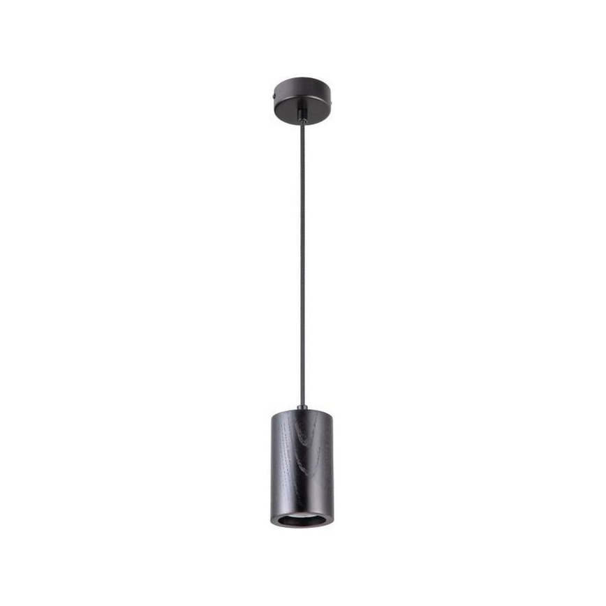 Pakabinamas sietynas 1xGU10/10W/230V uosio/medžio masyvo juoda