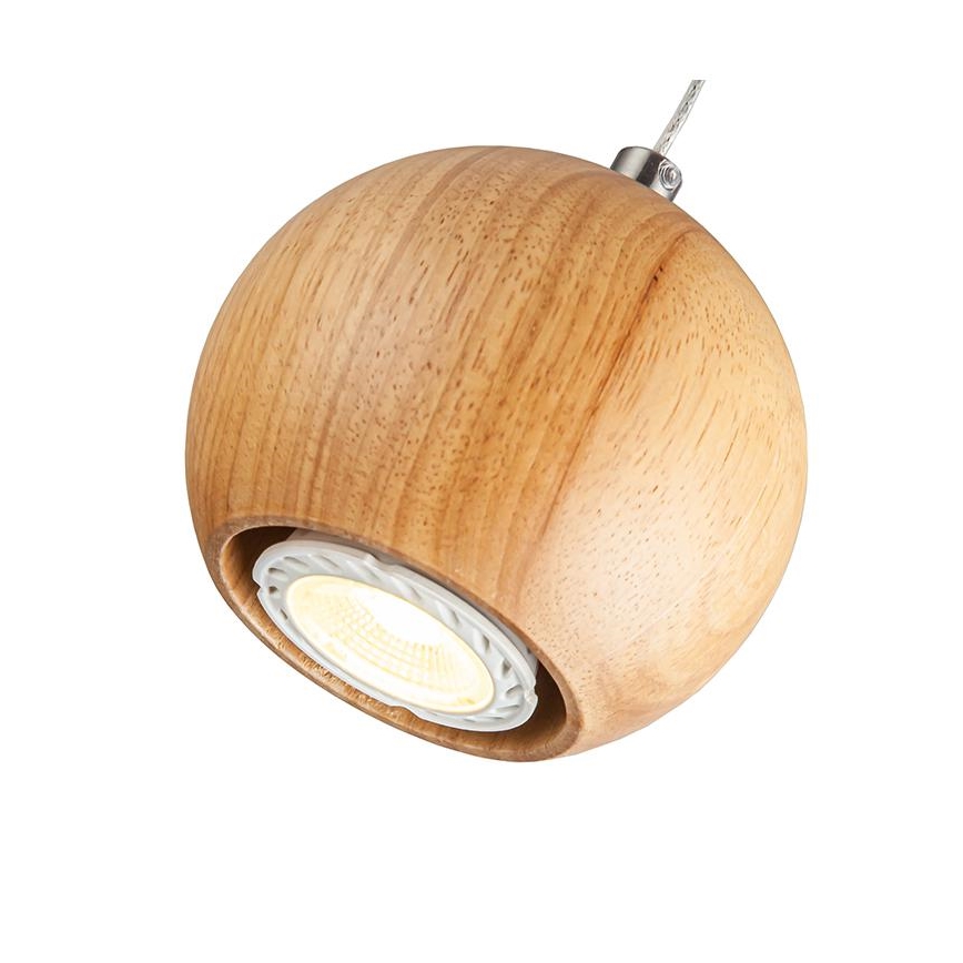 Pakabinamas sietynas 1xGU10/10W/230V uosio/medžio masyvo ruda