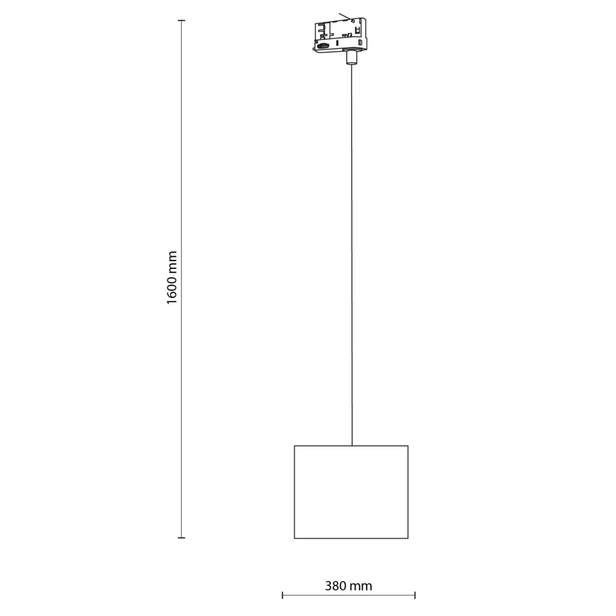 Pakabinamas sietynas 3 fazių bėgių sistemai TRACER 1xE27/15W/230V diametras 20 cm juoda/balta