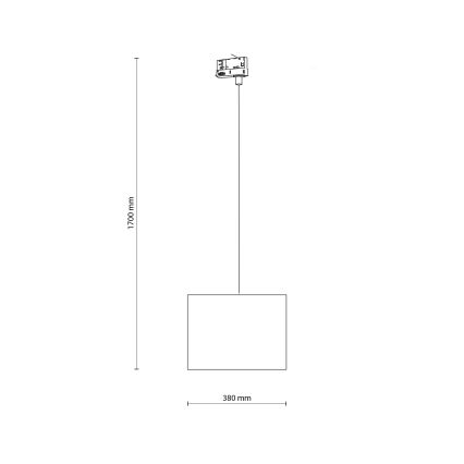 Pakabinamas sietynas 3 fazių bėgių sistemai TRACER 1xE27/15W/230V diametras 38 cm juoda/ruda