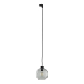 Pakabinamas sietynas 3 fazių bėgių sistemai CUBUS 1xE27/15W/230V juoda/dūminis juoda