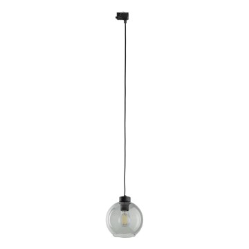 Pakabinamas sietynas 3 fazių bėgių sistemai CUBUS 1xE27/15W/230V juoda/dūminis juoda