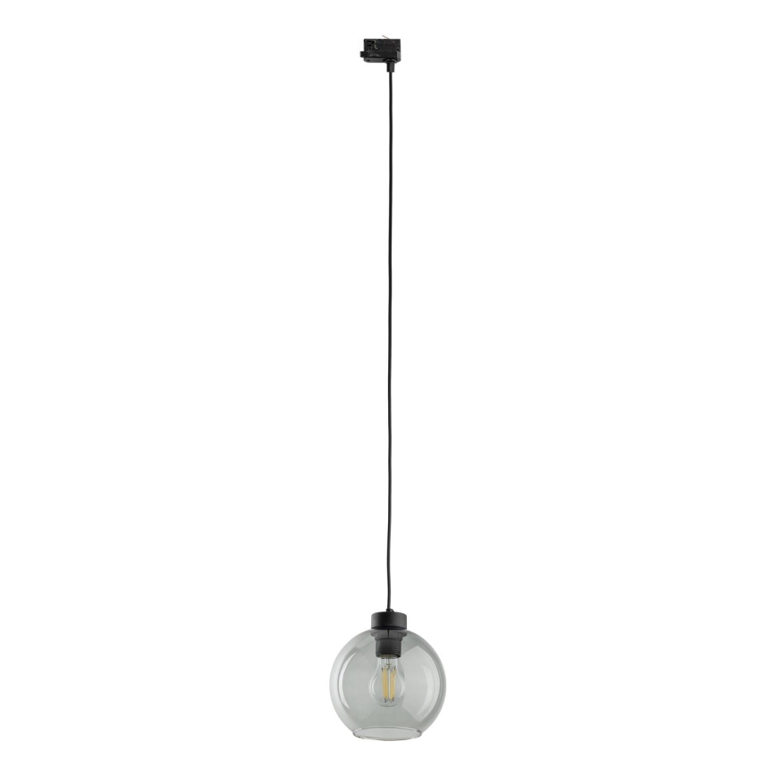 Pakabinamas sietynas 3 fazių bėgių sistemai CUBUS 1xE27/15W/230V juoda/dūminis juoda