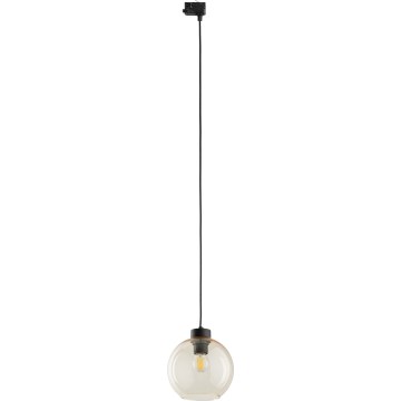 Pakabinamas sietynas 3 fazių bėgių sistemai CUBUS 1xE27/15W/230V juoda/dūminis smėlio spalva