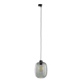 Pakabinamas sietynas 3 fazių bėgių sistemai ELIO 1xE27/15W/230V juoda/dūminis juoda