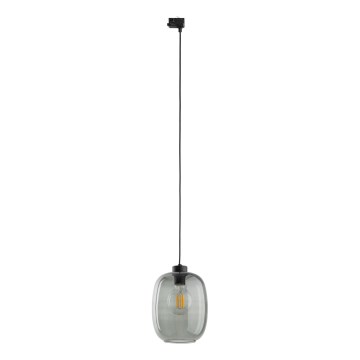 Pakabinamas sietynas 3 fazių bėgių sistemai ELIO 1xE27/15W/230V juoda/dūminis juoda