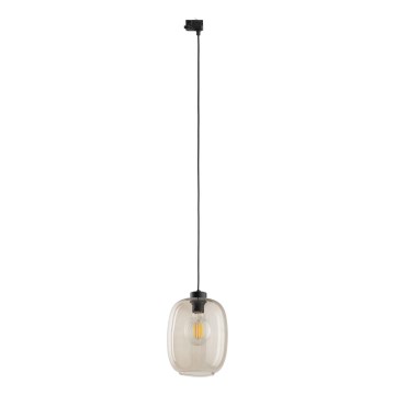 Pakabinamas sietynas 3 fazių bėgių sistemai ELIO 1xE27/15W/230V juoda/dūminis smėlio spalva