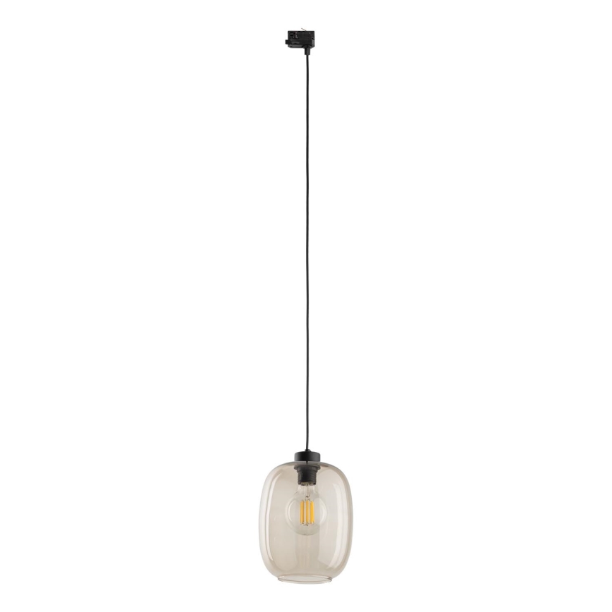 Pakabinamas sietynas 3 fazių bėgių sistemai ELIO 1xE27/15W/230V juoda/dūminis smėlio spalva