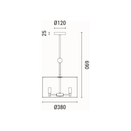Pakabinamas sietynas 3xE14/15W/230V