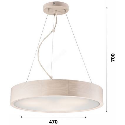 Pakabinamas sietynas 3xE27/60W/230V ø 47 cm pušis - FSC sertifikuota