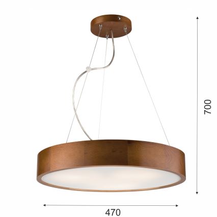 Pakabinamas sietynas 3xE27/60W/230V ø 47 cm pušis