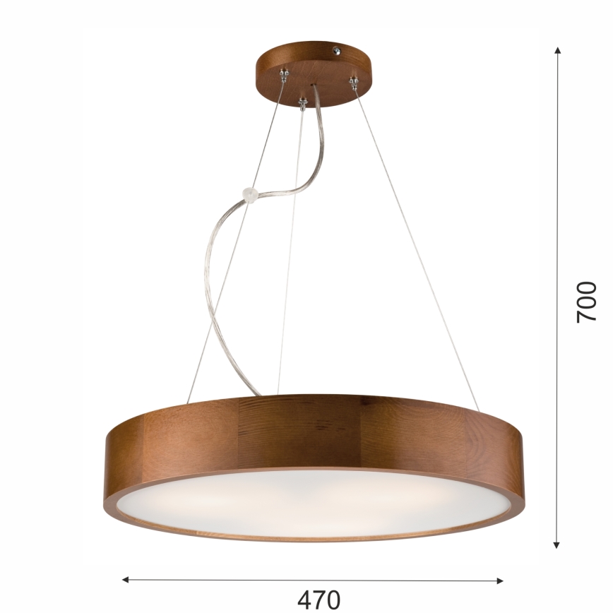 Pakabinamas sietynas 3xE27/60W/230V ø 47 cm pušis