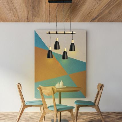 Pakabinamas sietynas 4xE27/60W/230V juoda
