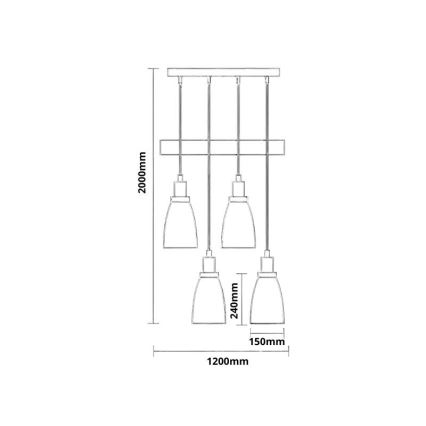 Pakabinamas sietynas 4xE27/60W/230V juoda