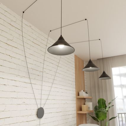 Pakabinamas sietynas ABRAMO 3xE27/15W/230V juoda