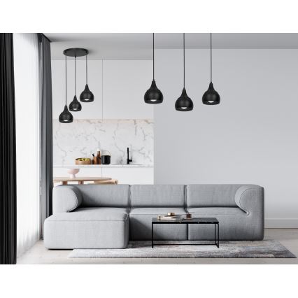 Pakabinamas sietynas AKTAN 3xE27/60W/230V juodas