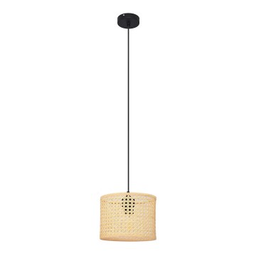 Pakabinamas sietynas ALBA 1xE27/15W/230V d. 20 cm rotango/juoda