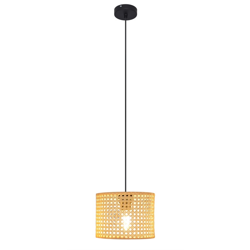Pakabinamas sietynas ALBA 1xE27/15W/230V d. 20 cm rotango/juoda