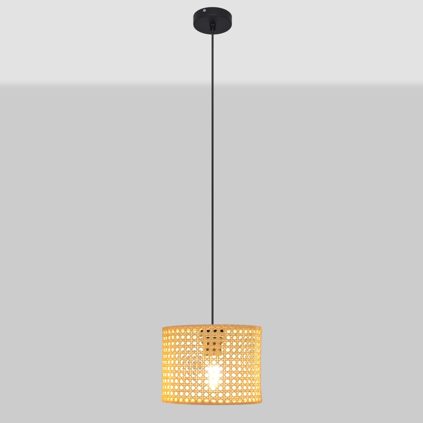 Pakabinamas sietynas ALBA 1xE27/15W/230V d. 20 cm rotango/juoda