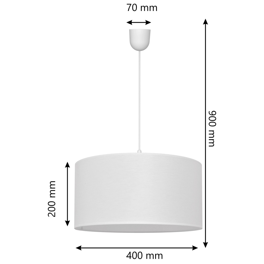Pakabinamas sietynas ALBA 1xE27/15W/230V d. 40 cm baltas