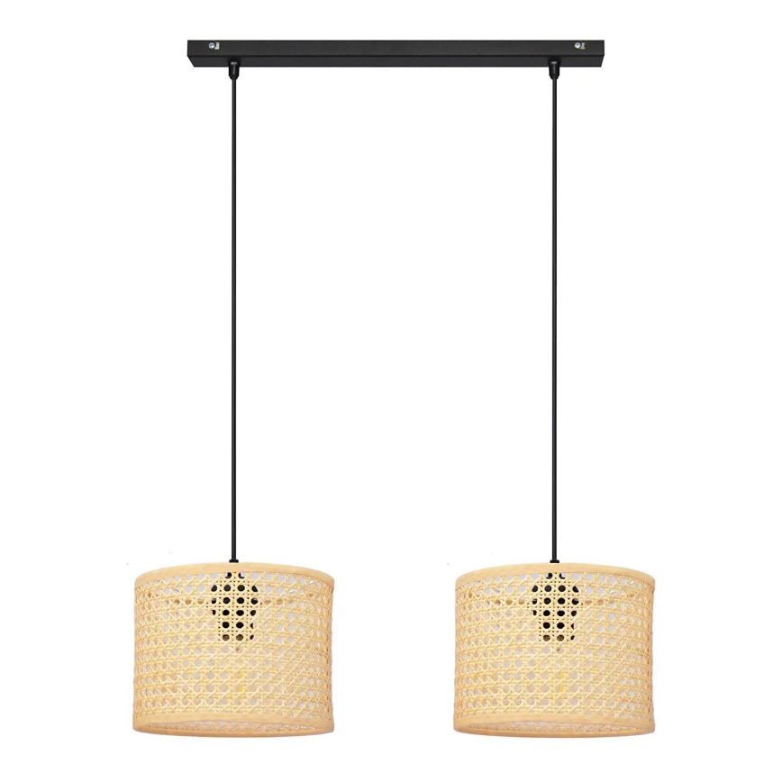 Pakabinamas sietynas ALBA 2xE27/15W/230V rotango/juoda