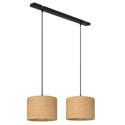 Pakabinamas sietynas ALBA 2xE27/15W/230V rudas/juodas
