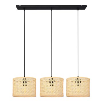 Pakabinamas sietynas ALBA 3xE27/15W/230V rotango/juoda