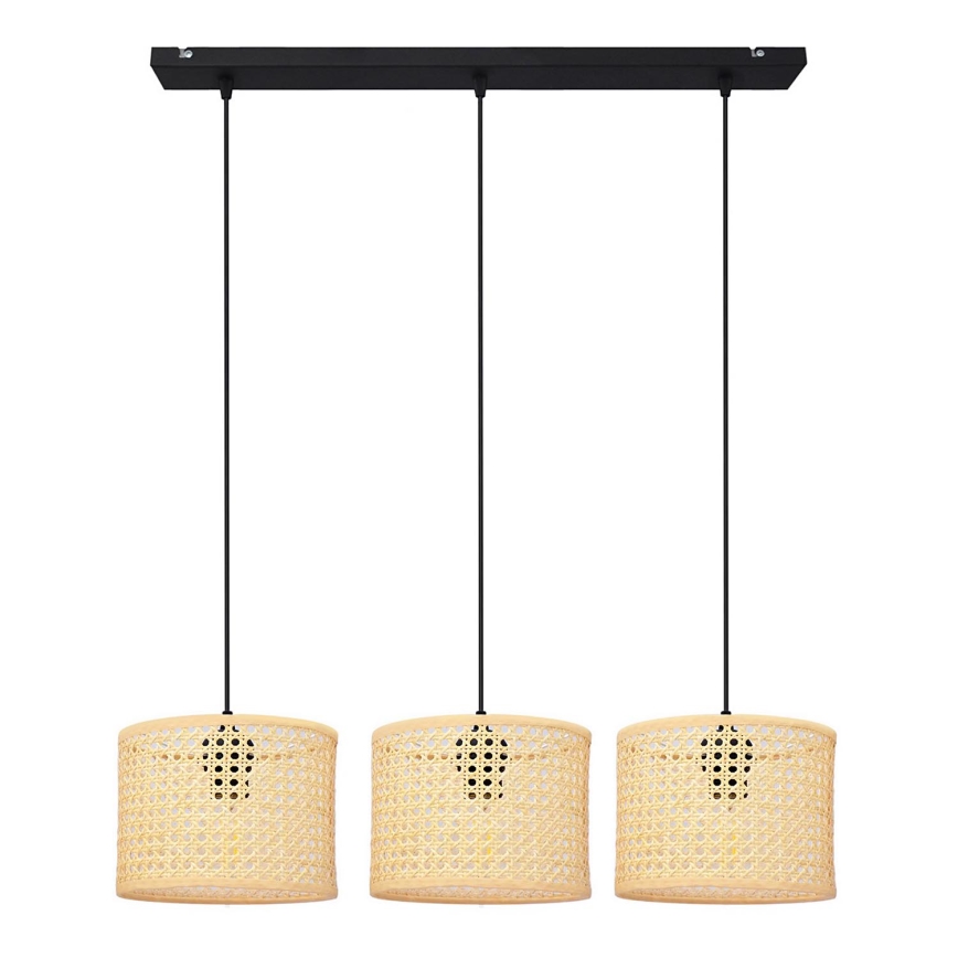 Pakabinamas sietynas ALBA 3xE27/15W/230V rotango/juoda