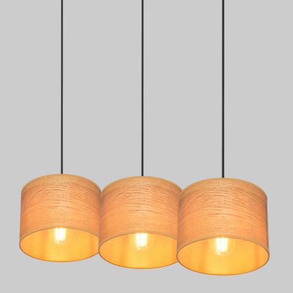 Pakabinamas sietynas ALBA 3xE27/15W/230V rudas/juodas