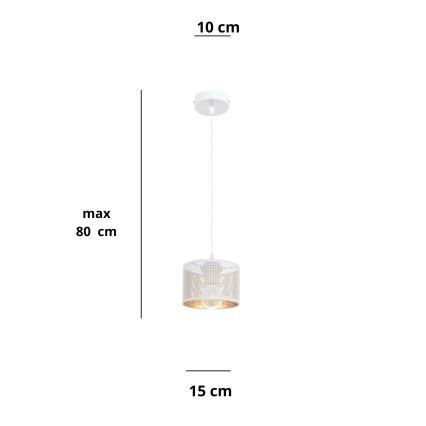 Pakabinamas sietynas ALDO 1xE27/60W/230V d. 15 cm baltas