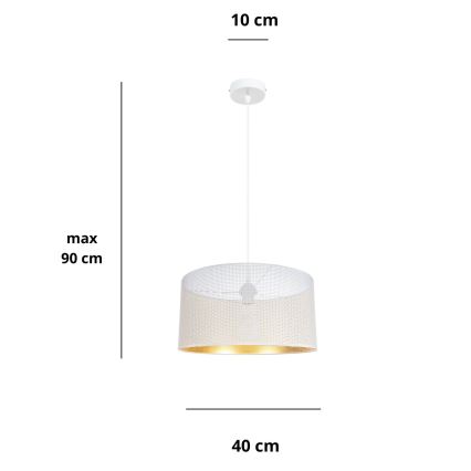Pakabinamas sietynas ALDO 1xE27/60W/230V d. 40 cm baltas