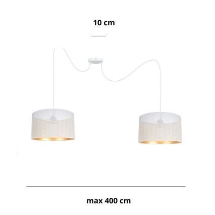 Pakabinamas sietynas ALDO 2xE27/60W/230V voras balta