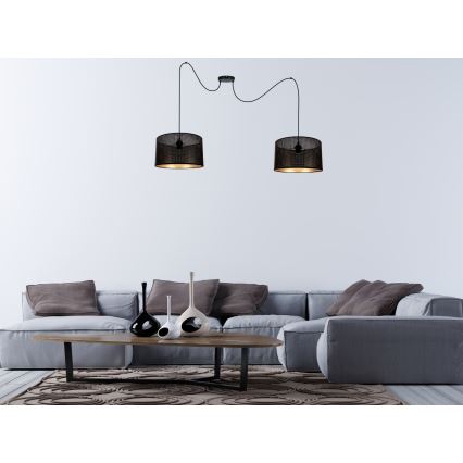 Pakabinamas sietynas ALDO 2xE27/60W/230V voras juoda