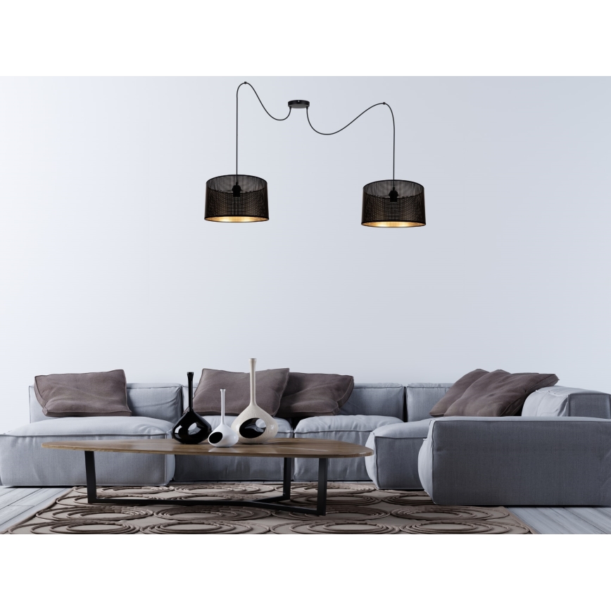 Pakabinamas sietynas ALDO 2xE27/60W/230V voras juoda
