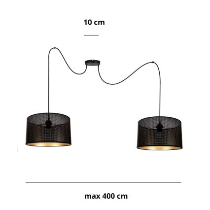 Pakabinamas sietynas ALDO 2xE27/60W/230V voras juoda