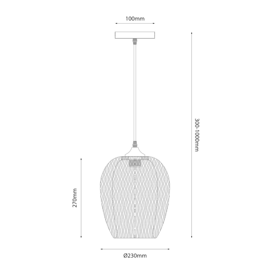 Pakabinamas sietynas ALMA 1xE27/60W/230V diametras 23 cm bambukas