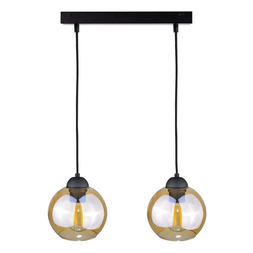 Pakabinamas sietynas AMBRE BLACK 2xE27/60W/230V