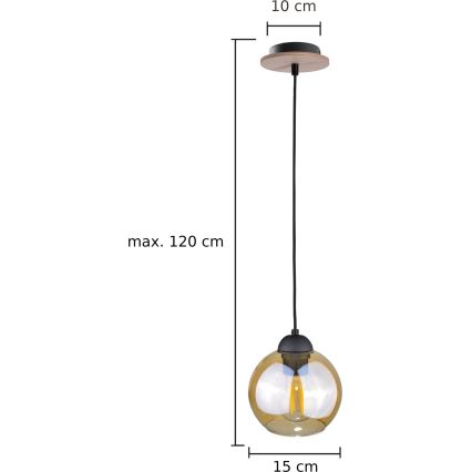 Pakabinamas sietynas AMBRE WOOD 1xE27/60W/230V