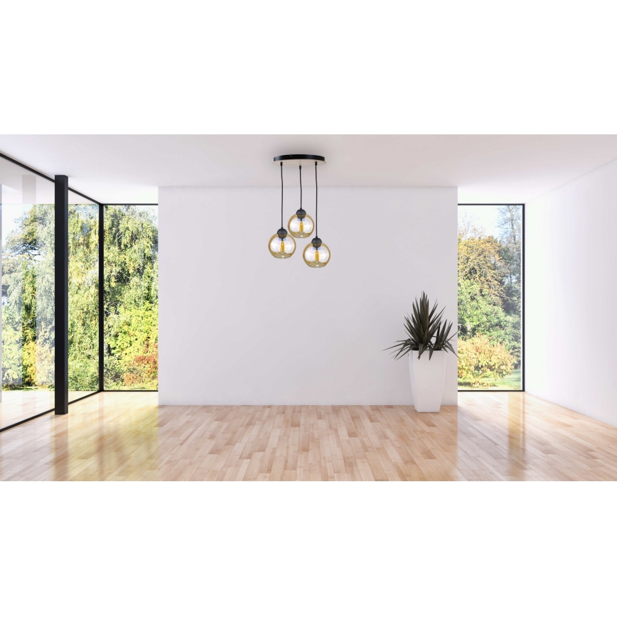 Pakabinamas sietynas AMBRE WOOD 3xE27/60W/230V d. 30 cm