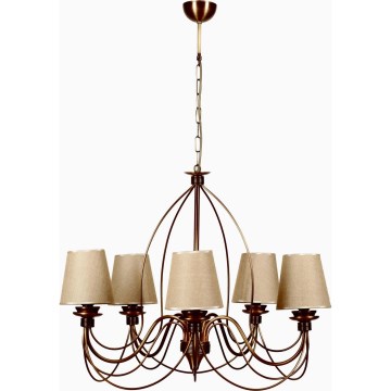Pakabinamas sietynas ant grandinės CLASSIC 5xE14/40W/230V bronzinė/kreminė